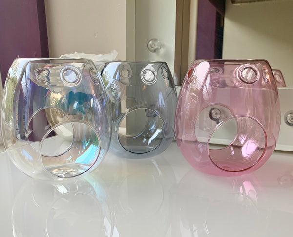 Pearl Glass Wax Melt Burner UK - Pink Pearl, Grey/Blue Pearl, Clear Pearl Glass Wax Burner - Pearly Scents - www.pearlyscents.com